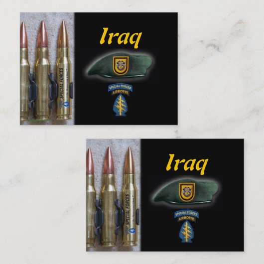 1e green berets special forces irak trading card visitekaartje (Voorkant / Achterkant)