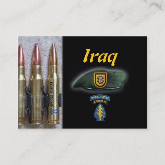 1e green berets special forces irak trading card visitekaartje (Achterkant)
