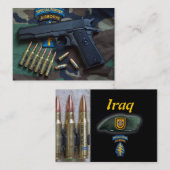 1e groene bermen - speciale troepengroep - handels visitekaartje (Voorkant / Achterkant)