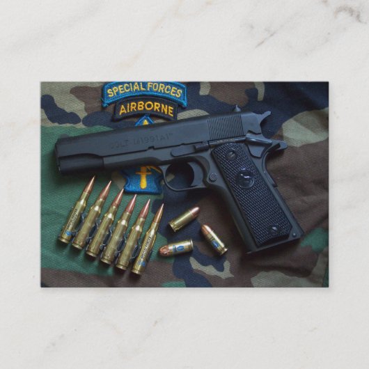 1e groene bermen - speciale troepengroep - handels visitekaartje (Voorkant)