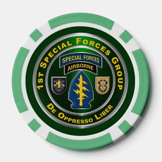 1e groep speciale strijdkrachten poker chips (Achterkant)