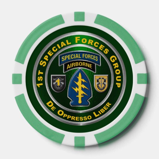 1e groep speciale strijdkrachten poker chips (Voorkant)