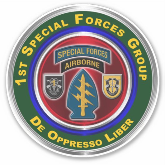 1e groep speciale strijdkrachten sticker (Voorkant)