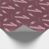 1e grote bruidsdag meisje roze bloemen groene olie cadeaupapier (Hoek)