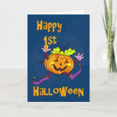 1e Halloween Happy Pumpkin Kaart (Voorkant)