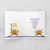 1e Halloween Happy Pumpkin Kaart (Binnen)