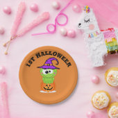 1e Halloween Little Witch Frog Papieren Bordje (Feest)