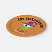 1e Halloween Little Witch Frog Papieren Bordje (Gekanteld)