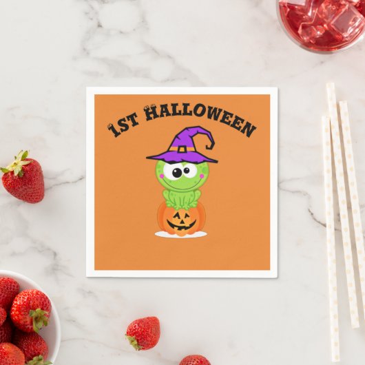 1e Halloween Little Witch Frog Servetten (Insitu)