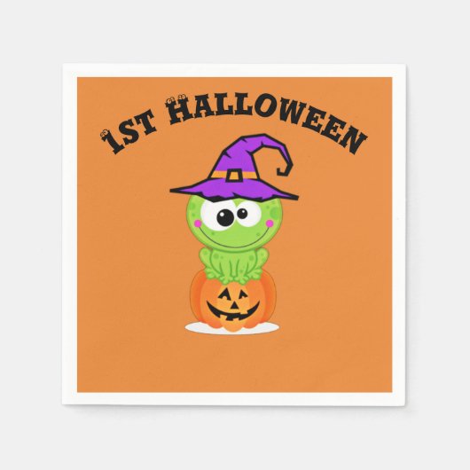1e Halloween Little Witch Frog Servetten (Voorkant)