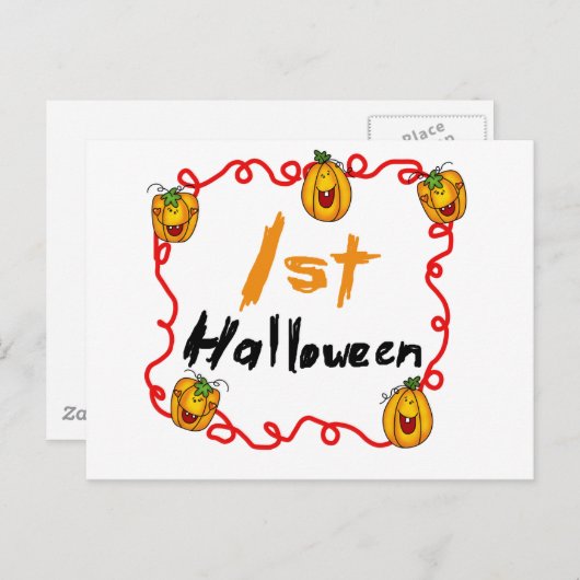 1e Halloween-overhemden en -geschenken Briefkaart (Voorkant / Achterkant)
