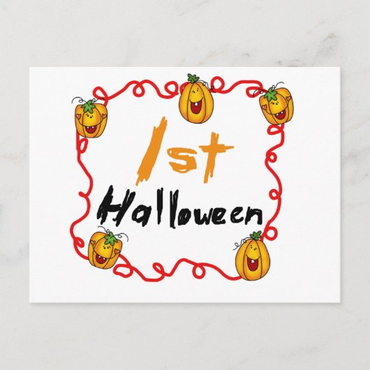 1e Halloween-overhemden en -geschenken Briefkaart (Voorkant)