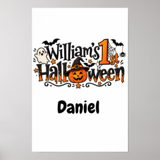 1e Halloween Pompoen Persoonlijke Baby Poster
