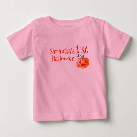 1e Halloween pompoen schattig (Voorkant)