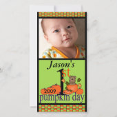 1e Halloween Pumpkin-fotokaart (Voorkant)