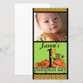 1e Halloween Pumpkin-fotokaart (Voorkant / Achterkant)