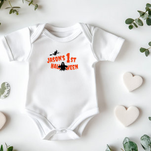 1e Halloween spook paarse typografie heks Romper