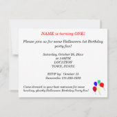 1e Halloween verjaardagsfeest uitnodigingen ELKE L (Achterkant)