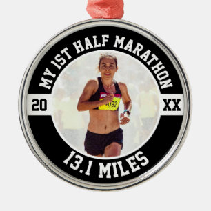 1e halve marathonloper eerste hardloop beginner metalen ornament
