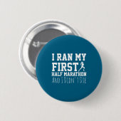 1e halve marathonloper Funny hardlopen eerste Ronde Button 5,7 Cm (Voorkant /achterkant)