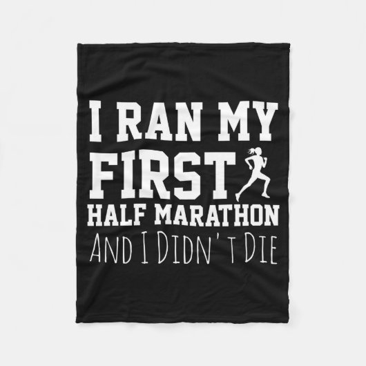 1e halve marathonloper Funny Running Eerste Fleece Deken (Voorkant)