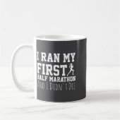 1e halve marathonloper Funny Running Eerste Koffiemok (Links)