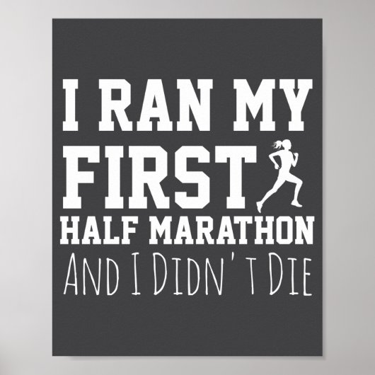 1e halve marathonloper Funny Running Eerste Poster (Voorkant)