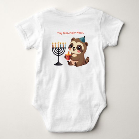 1e Hanukka Tiny Toes, Major Mazel Romper (Achterkant)