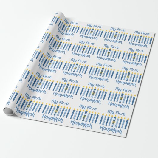 1e Hanukkah Candles Cadeaupapier (Uitgerold)