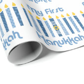 1e Hanukkah Candles Cadeaupapier (Rol Hoek)