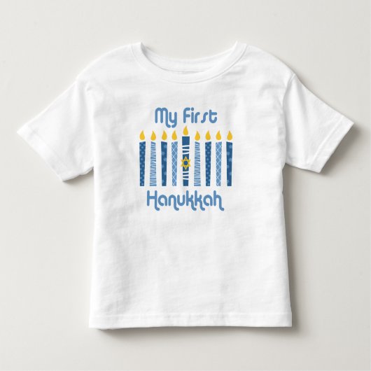 1e Hanukkah Candles Kinder Shirts (Voorkant)