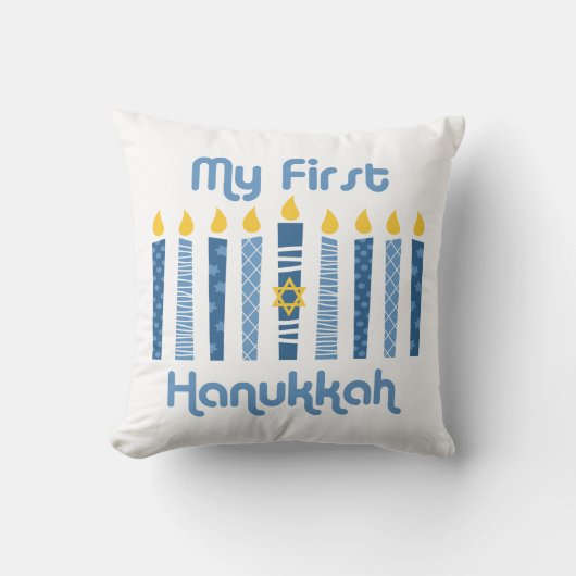 1e Hanukkah Candles Kussen (Voorkant)