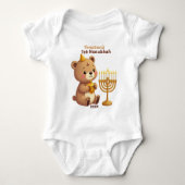 1e Hanukkah Latke Launchpad: Baby's Eerste Feestda Romper (Voorkant)