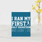 1e hardloper Funny Running Eerste halve marathon Kaart (Gele Bloem)