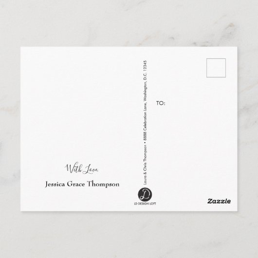 1e heilige communie bedankt je foto briefkaart (Achterkant)