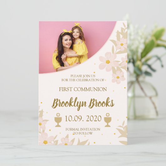 1e Holly-uitnodiging Kaart (Staand voorkant)