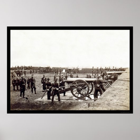 1e hulpartillerie van Connecticut Heavy in Fort Ri Poster (Voorkant)