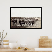 1e hulpartillerie van Connecticut Heavy in Fort Ri Poster (Keuken)