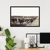 1e hulpartillerie van Connecticut Heavy in Fort Ri Poster (Thuiskantoor)