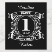 1e huwelijksdag in nood wijn etiket (Enkel label)