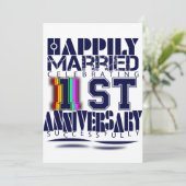 1e huwelijksjubileum kaart (Staand voorkant)