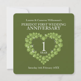 1e huwelijksjubileumfeest 1 jaar peridot groen kaart