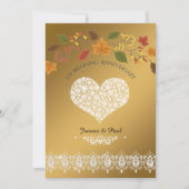 1e huwelijksjubileumfeest gouden herfstbladeren kaart (Voorkant)
