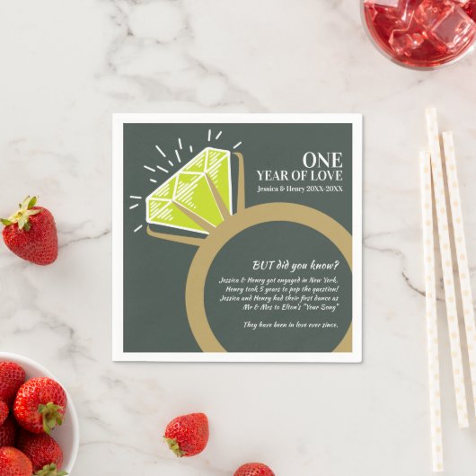 1e huwelijksverjaardag feest peridot leuke weetjes servet (Insitu)