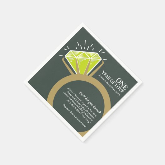 1e huwelijksverjaardag feest peridot leuke weetjes servet (Hoek)