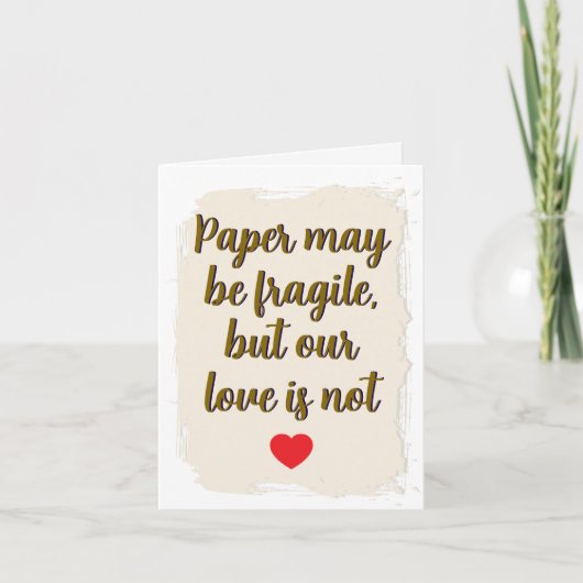 1e huwelijksverjaardag kaart Paper first (Voorkant)