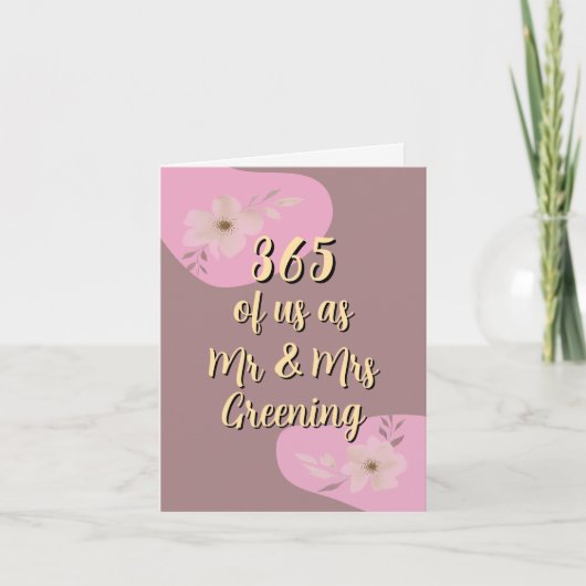 1e huwelijksverjaardag kaart Paper first (Voorkant)