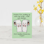 1e huwelijksverjaardag kaart Paper first (Gele Bloem)