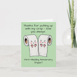 1e huwelijksverjaardag kaart Paper first