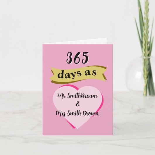 1e huwelijksverjaardag kaart Paper first (Voorkant)